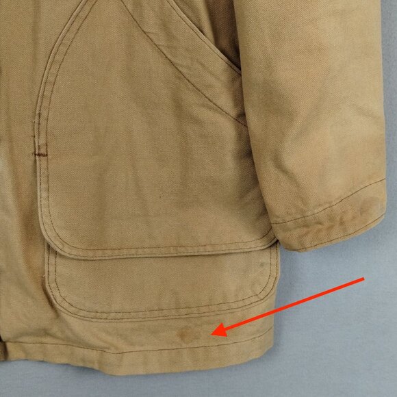 LL Bean Womens Field Winter Coat Canvas Vintage Chore Jacket Wool Linner Size L - Picture 16 of 16